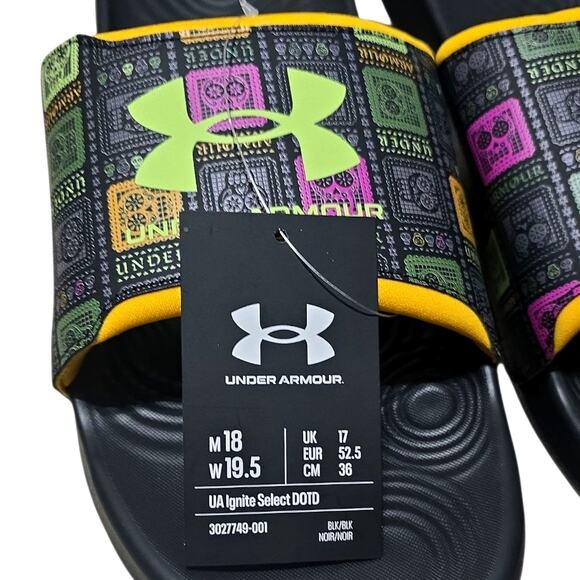 Under Armour Ignite Slides Day of the Dead M18 W19.5 Limited Edition Sandals - Picture 11 of 11